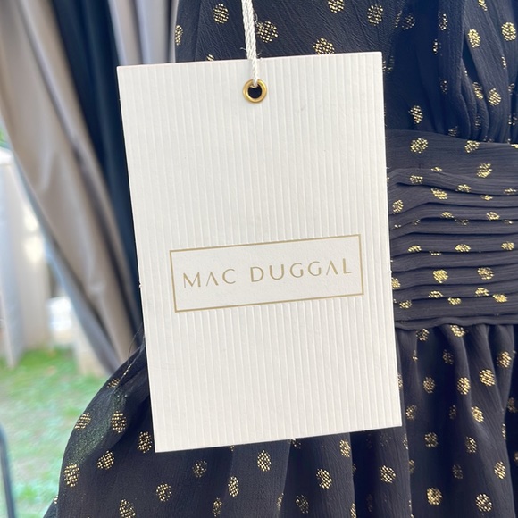 Mac Duggal - Layered Polka Dot Halter Cocktail Dress - Size 8 - Picture 11 of 17